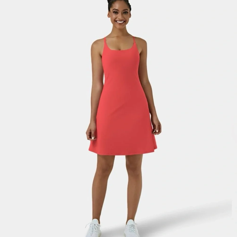 Women's Coral Tank Dress with Built-In Shorts - Picture 14 of 16